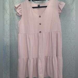 Cute Pink Babydoll Ruffled Dress.          Size 0XL